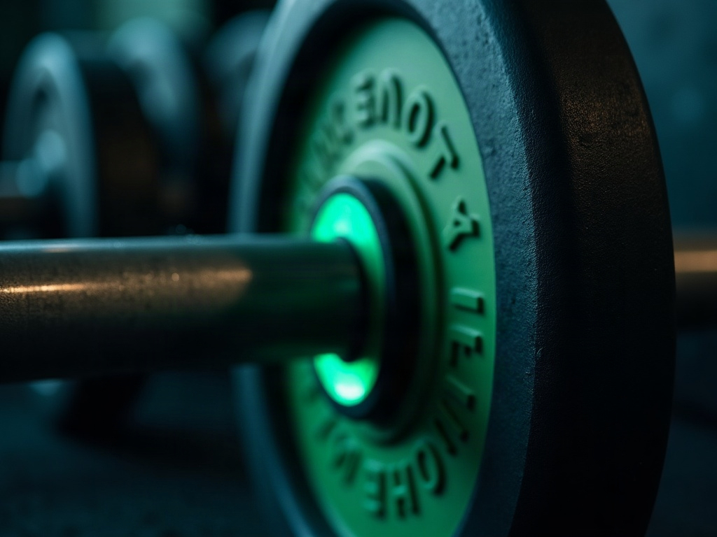 Small micro plates loaded onto a barbell for tiny weight jumps