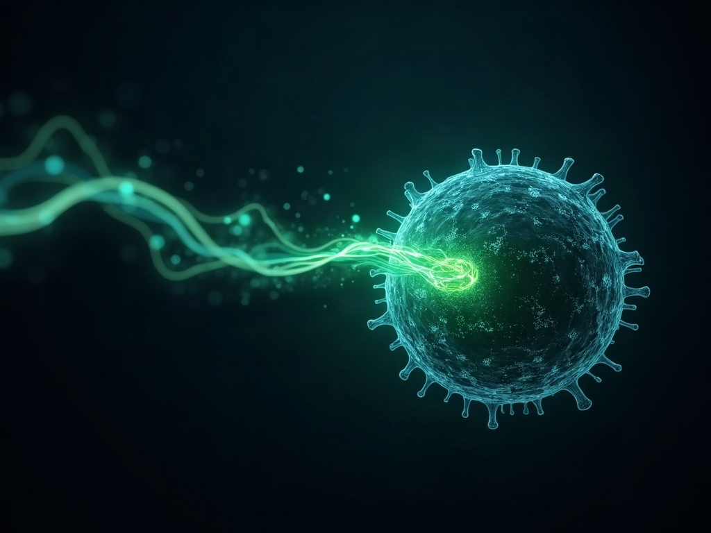 Abstract illustration of energy flowing into a muscle cell
