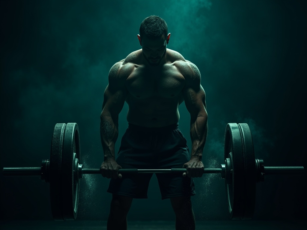 A refreshed lifter chalking up and ready to attack a heavy barbell