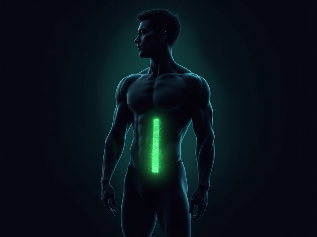 Stylized torso showing a cylinder of pressure around the midsection, representing 360-degree bracing