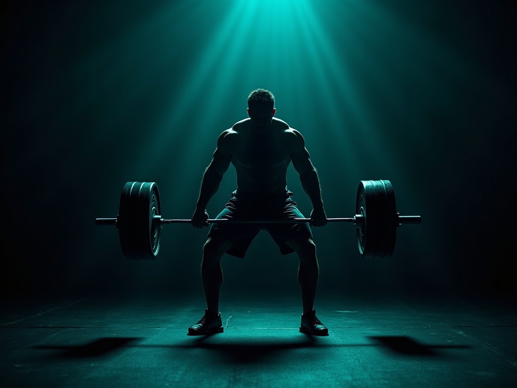 Lifter driving explosively out of a heavy barbell squat