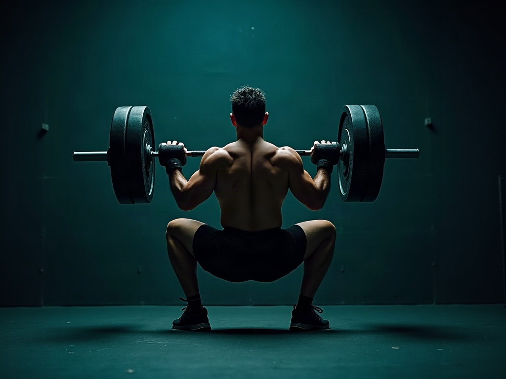 Lifter performing a controlled goblet squat with strong focused form