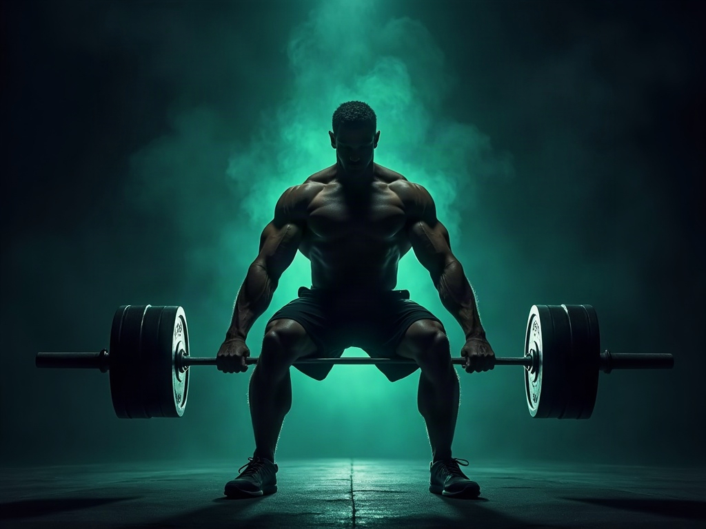 Lifter mid-squat just above parallel with the hardest part of the range highlighted