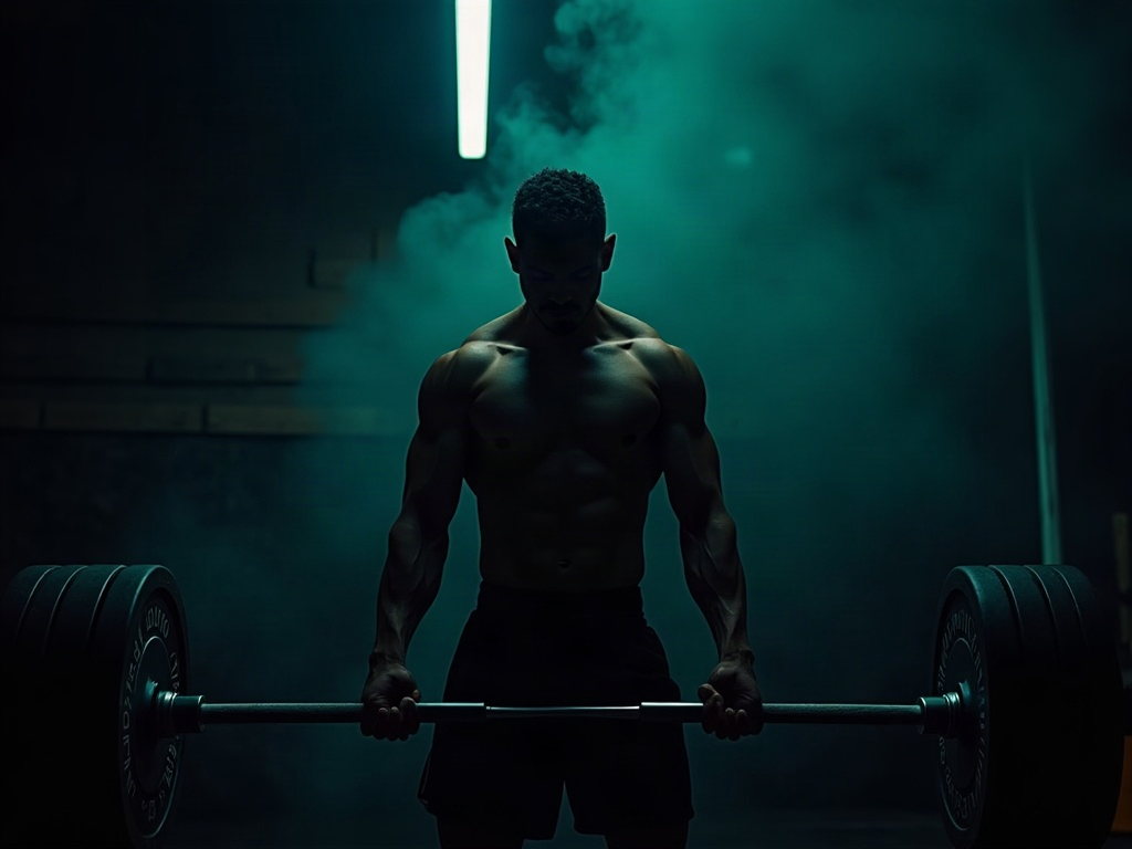 Athlete holding a barbell dead still at the hardest point of the range during a paused rep