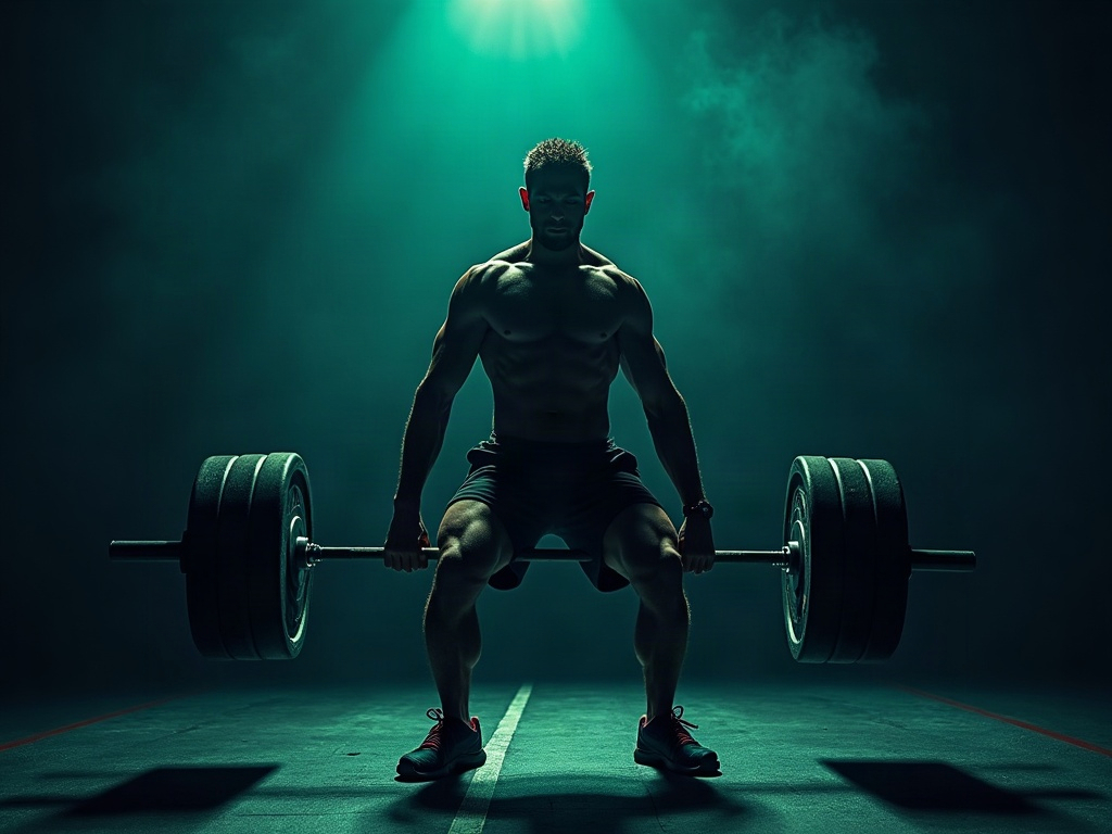 Lifter pulling a heavy deadlift with forearms and grip emphasized